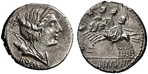 postumia roman coin denarius